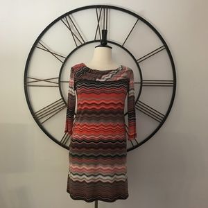 Marina Drape Neck Multi-Color Dress